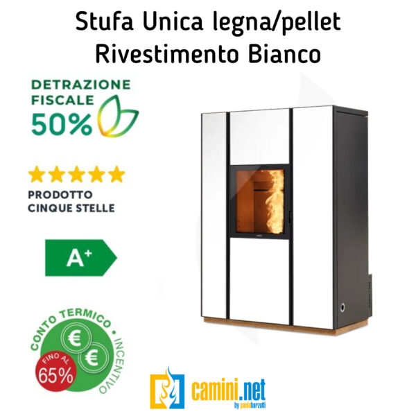Stufa UNICA legna/pellet a 5 stelle - immagine 4