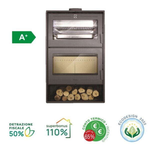 Stufa a legna Oslo con forno - immagine 2