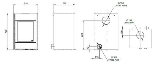 Stufa a legna 100 - 7,2 kw 5 stelle - immagine 3