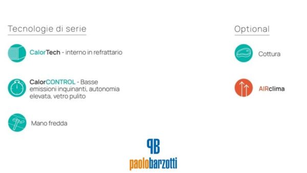 Camino a legna Modulo frontale 100 - immagine 4