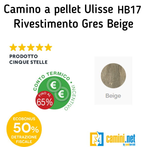 Termocamino a pellet Ulisse HB17 HYDRO - immagine 4