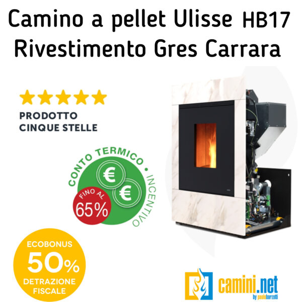 Termocamino a pellet Ulisse HB17 HYDRO - immagine 5