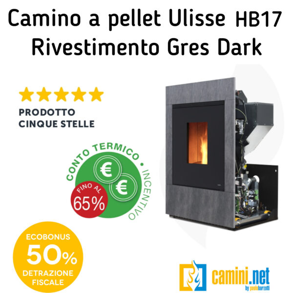 Termocamino a pellet Ulisse HB17 HYDRO - immagine 6