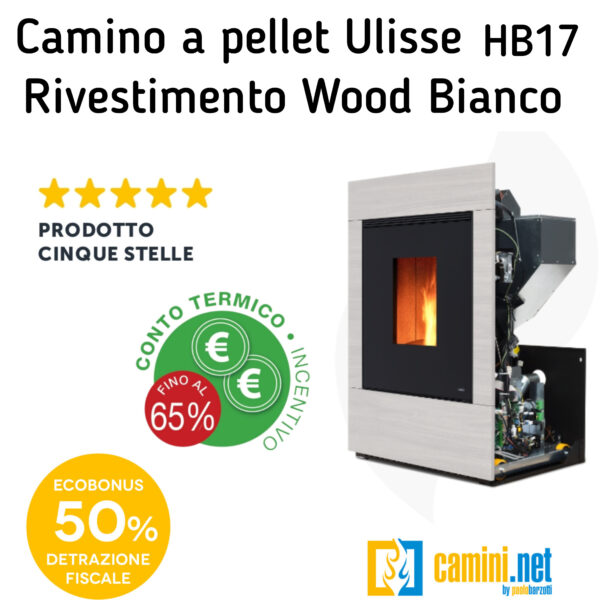 Termocamino a pellet Ulisse HB17 HYDRO - immagine 7
