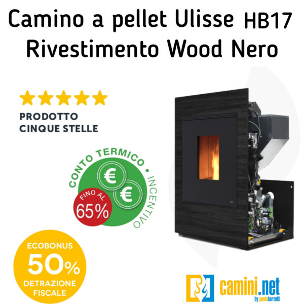 Termocamino a pellet Ulisse HB17 HYDRO - immagine 8