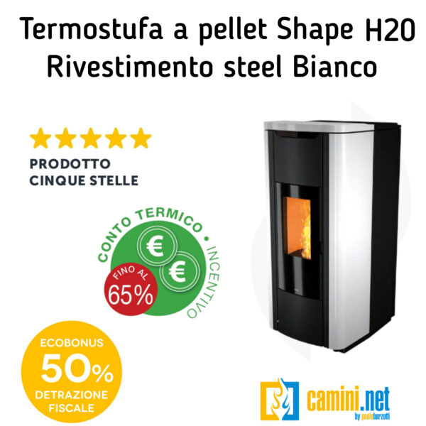 Termostufa a pellet Shape H20 IDRO - immagine 9