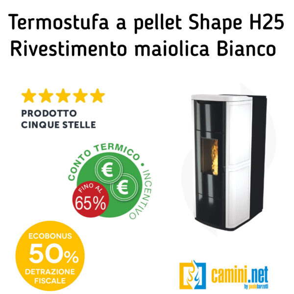 Termostufa a pellet Shape H25 IDRO - immagine 5