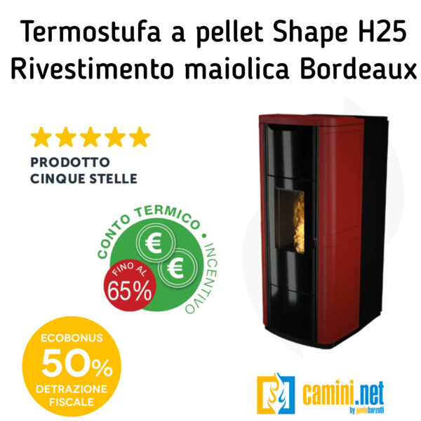 Termostufa a pellet Shape H25 IDRO - immagine 6