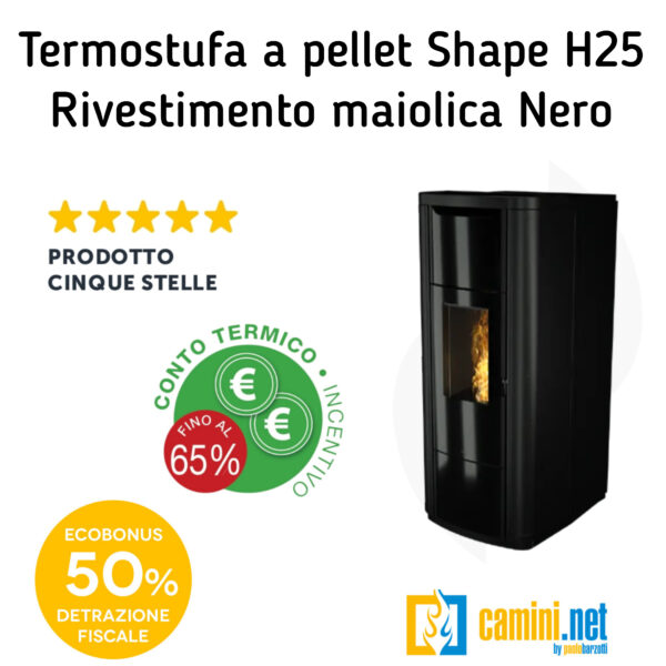 Termostufa a pellet Shape H25 IDRO - immagine 7