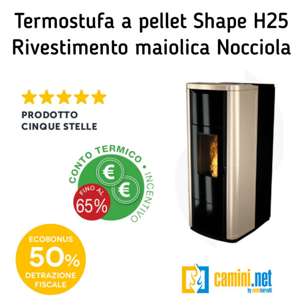 Termostufa a pellet Shape H25 IDRO - immagine 8