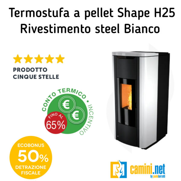 Termostufa a pellet Shape H25 IDRO - immagine 9