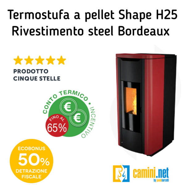 Termostufa a pellet Shape H25 IDRO - immagine 10