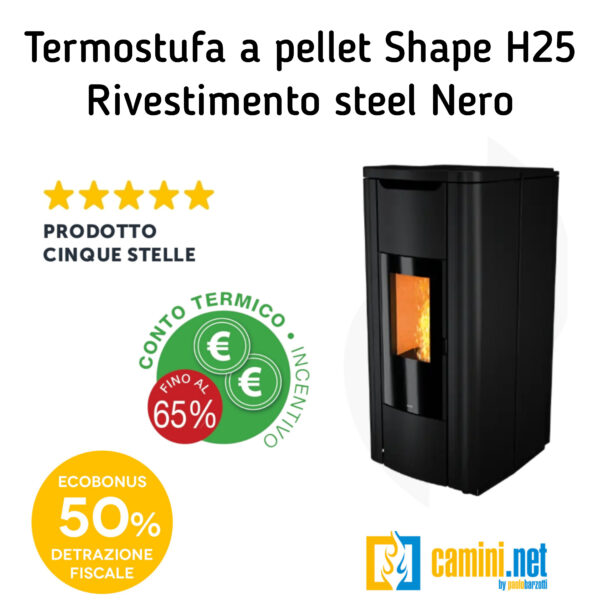 Termostufa a pellet Shape H25 IDRO - immagine 12