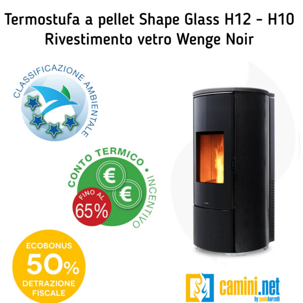 Termostufa a pellet Shape Glass H12 - H10 - immagine 7