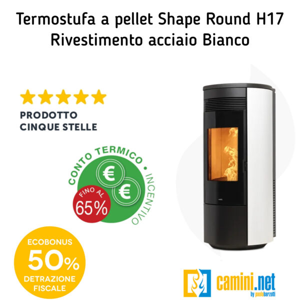 Termostufa a pellet Shape Round H17 IDRO - immagine 3