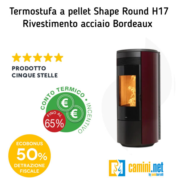 Termostufa a pellet Shape Round H17 IDRO - immagine 4