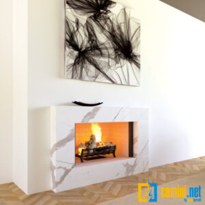 Camino rustico ALIS con rivestimento