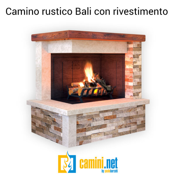 Camino rustico BALI con rivestimento angolare - immagine 2