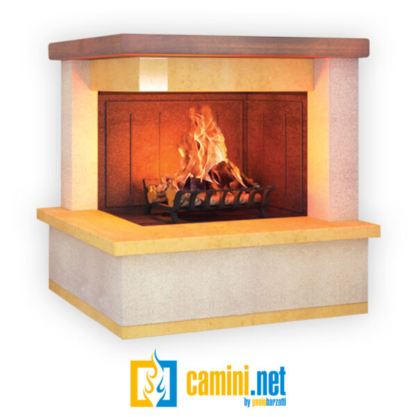 Camino rustico FILO con rivestimento angolare - immagine 2