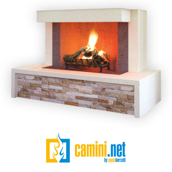 Camino rustico LINEA con rivestimento - immagine 2