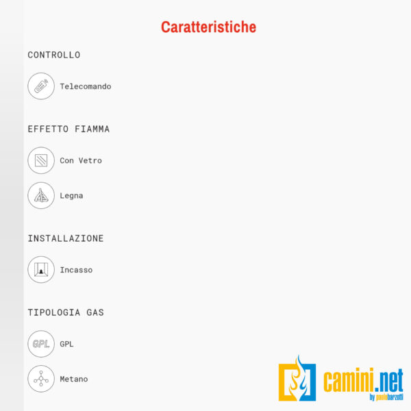 Camino a gas senza canna fumaria Clear X 110 frontale - immagine 3