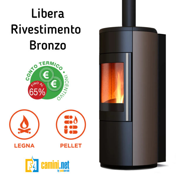 Stufa LIBERA legna/pellet a 5 stelle - immagine 3