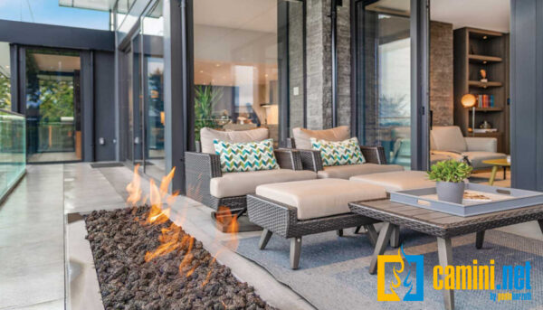 Braciere a gas outdoor rettangolare 100x30 da incasso - immagine 4