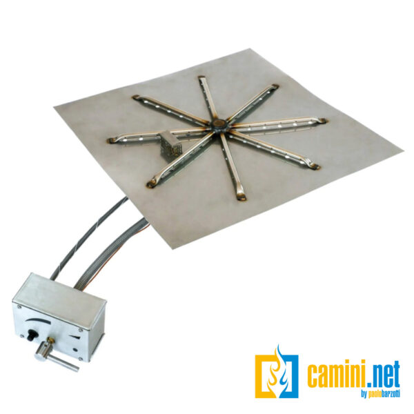 Braciere a gas outdoor quadrato 60x60 da incasso - immagine 2