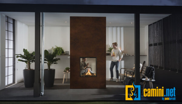 Camino a gas indoor o outdoor Cielo 73 S BIFACCIALE - immagine 3