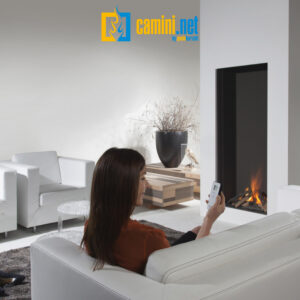 Camino a gas indoor o outdoor Cielo 73 L FRONTALE
