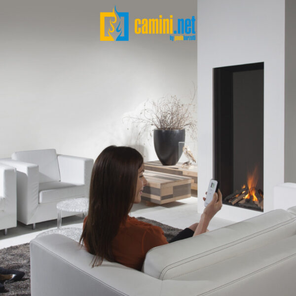 Camino a gas indoor o outdoor Cielo 73 L FRONTALE