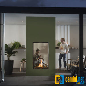 Camino a gas indoor o outdoor Cielo 73 M BIFACCIALE