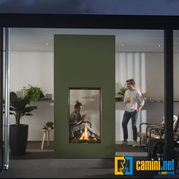 Camino a gas indoor o outdoor Cielo 73 M BIFACCIALE