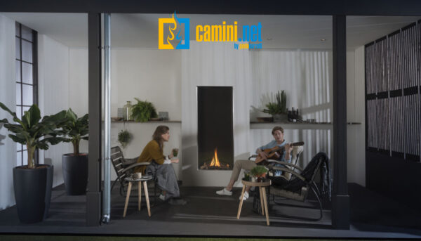 Camino a gas indoor o outdoor Cielo 73 L FRONTALE - immagine 2