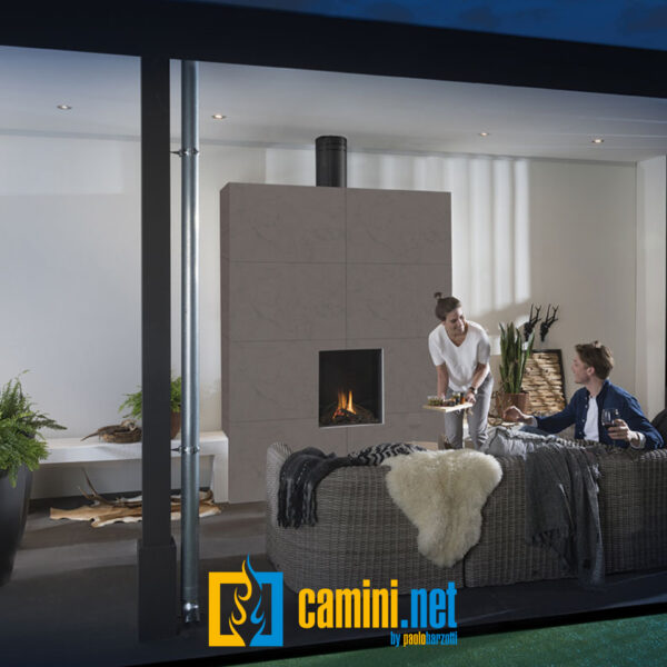 Camino a gas indoor o outdoor Cielo 73 S FRONTALE - immagine 2