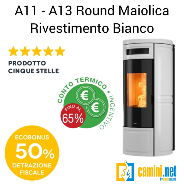 Stufa a pellet A11 - A13 Round Maiolica - immagine 6