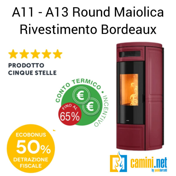 Stufa a pellet A11 - A13 Round Maiolica - immagine 4