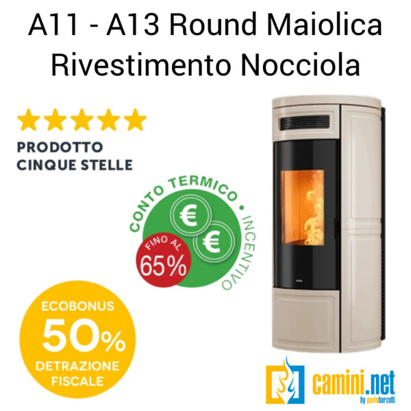 Stufa a pellet A11 - A13 Round Maiolica - immagine 5