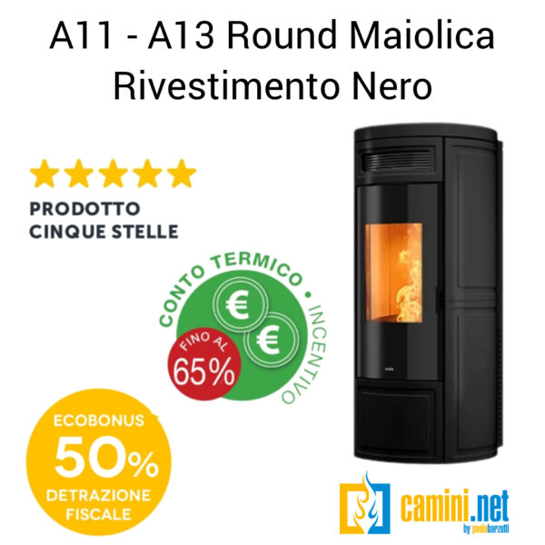 Stufa a pellet A11 - A13 Round Maiolica - immagine 3
