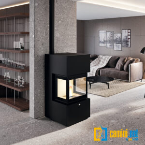 Stufa a pellet Trevisi trifacciale