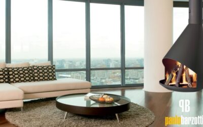 Camino a legna sospeso per soggiorni ampi