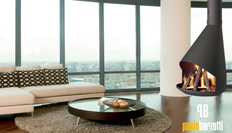 camino a legna sospeso