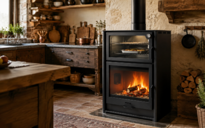 Stufa a legna con forno per cucina rustica