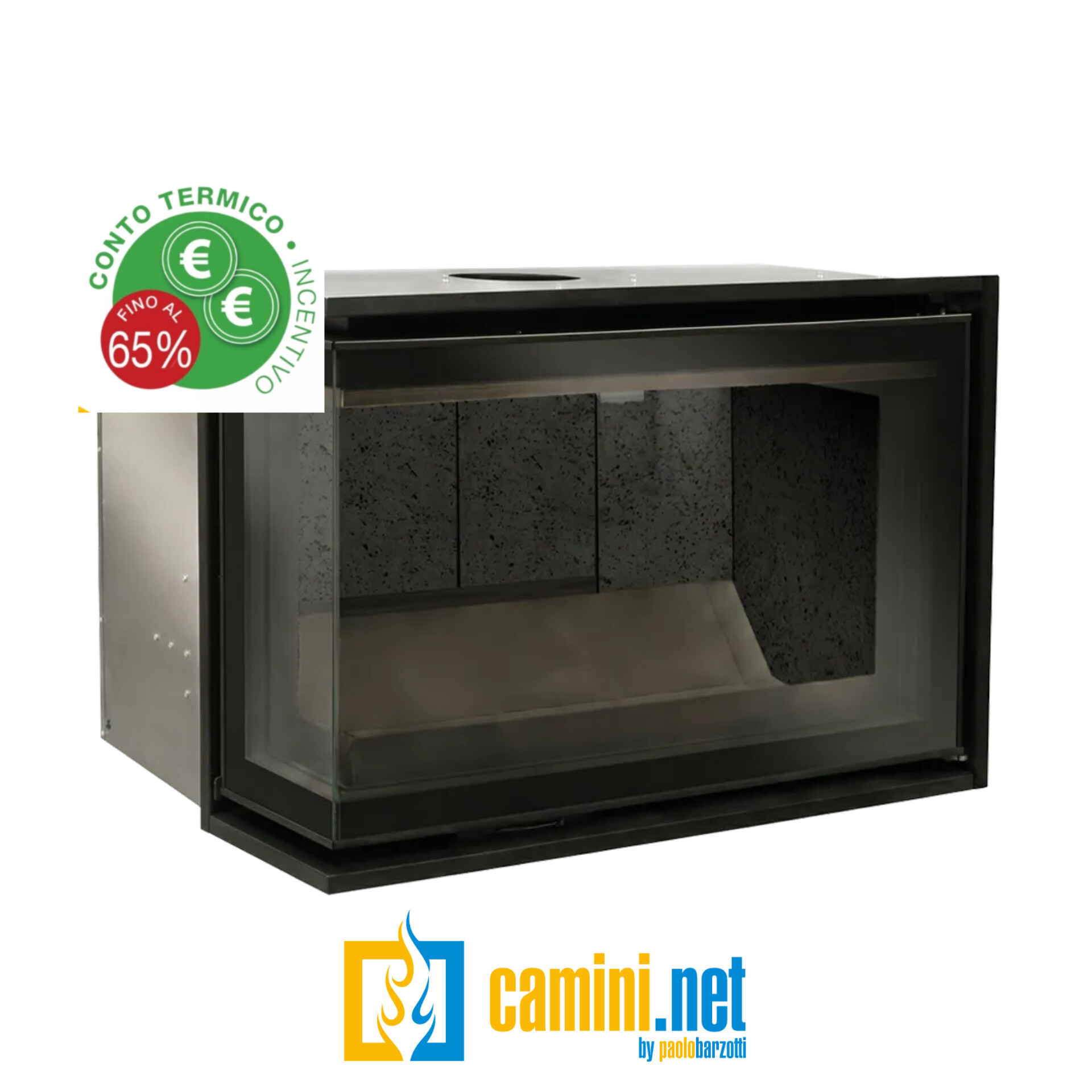 Inserto a legna ANGOLARE 70 HIGH PERFORMANCE 5 STELLE - immagine 3