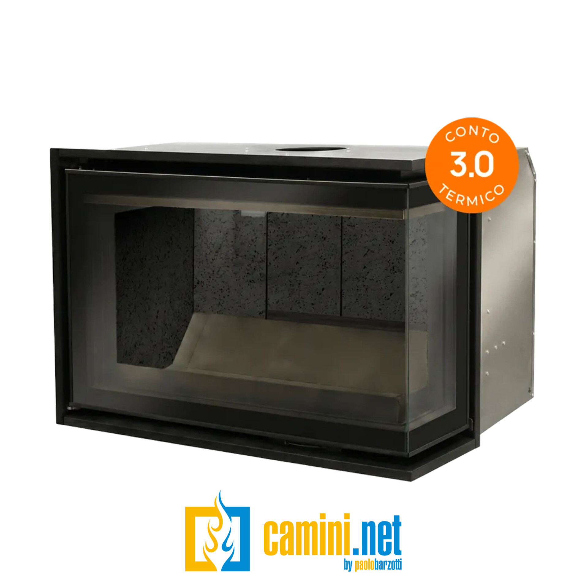 Inserto a legna ANGOLARE 70 HIGH PERFORMANCE 5 STELLE - immagine 2